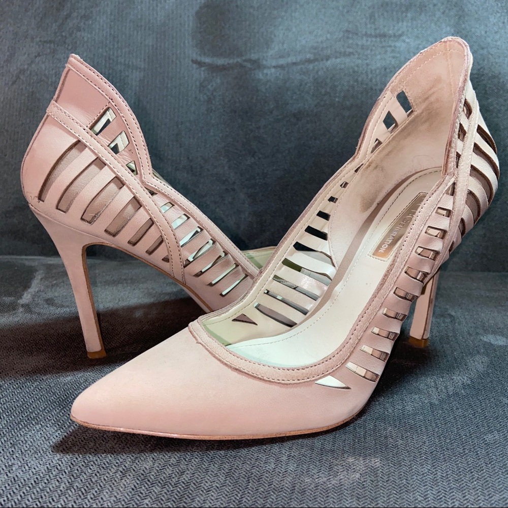 beige high heels
